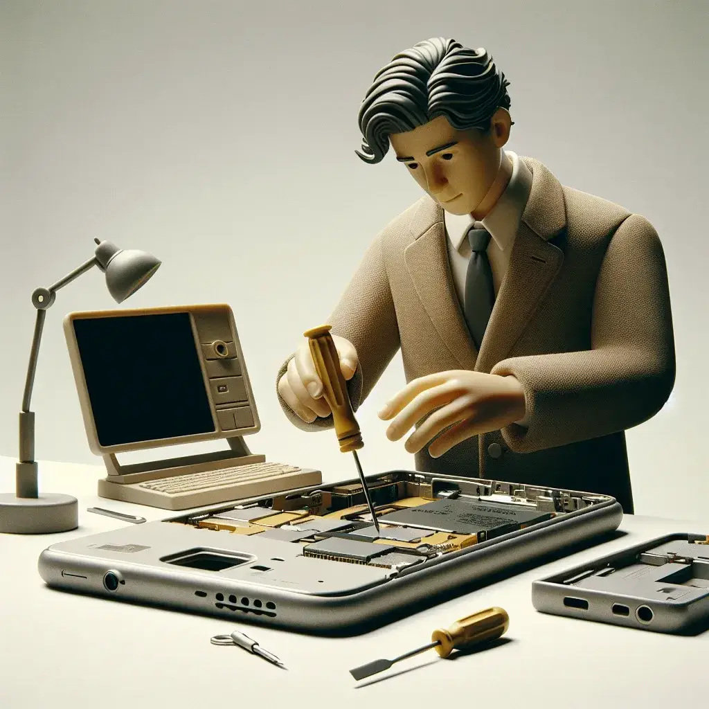"Close-up of an old smartphone being connected to a computer, representing the process of retrieving data by hacking into the device, as discussed in the article 'Can I Hack Into My Old Smartphone to Retrieve Data? Here's What You Need to Know.'"